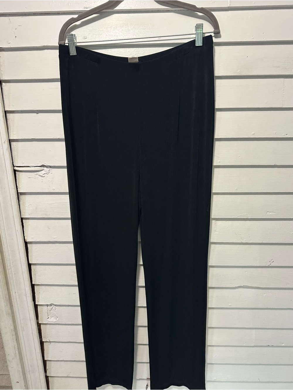 Chico's Black Straight-Leg Pull-On Pants travelers size 2 tall